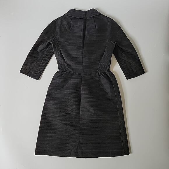 Vintage Bullocks Wilshire Wynshire Black Double Breasted Textured Dress Classic - Picture 2 of 16